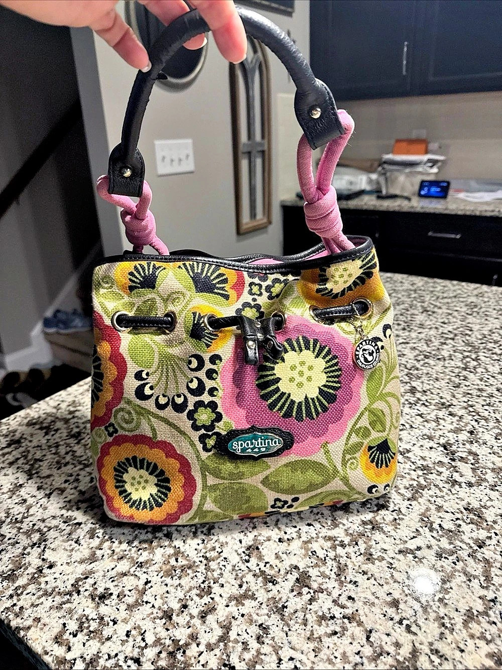 Spartina 449 Floral Tote Bag in Pink & Green